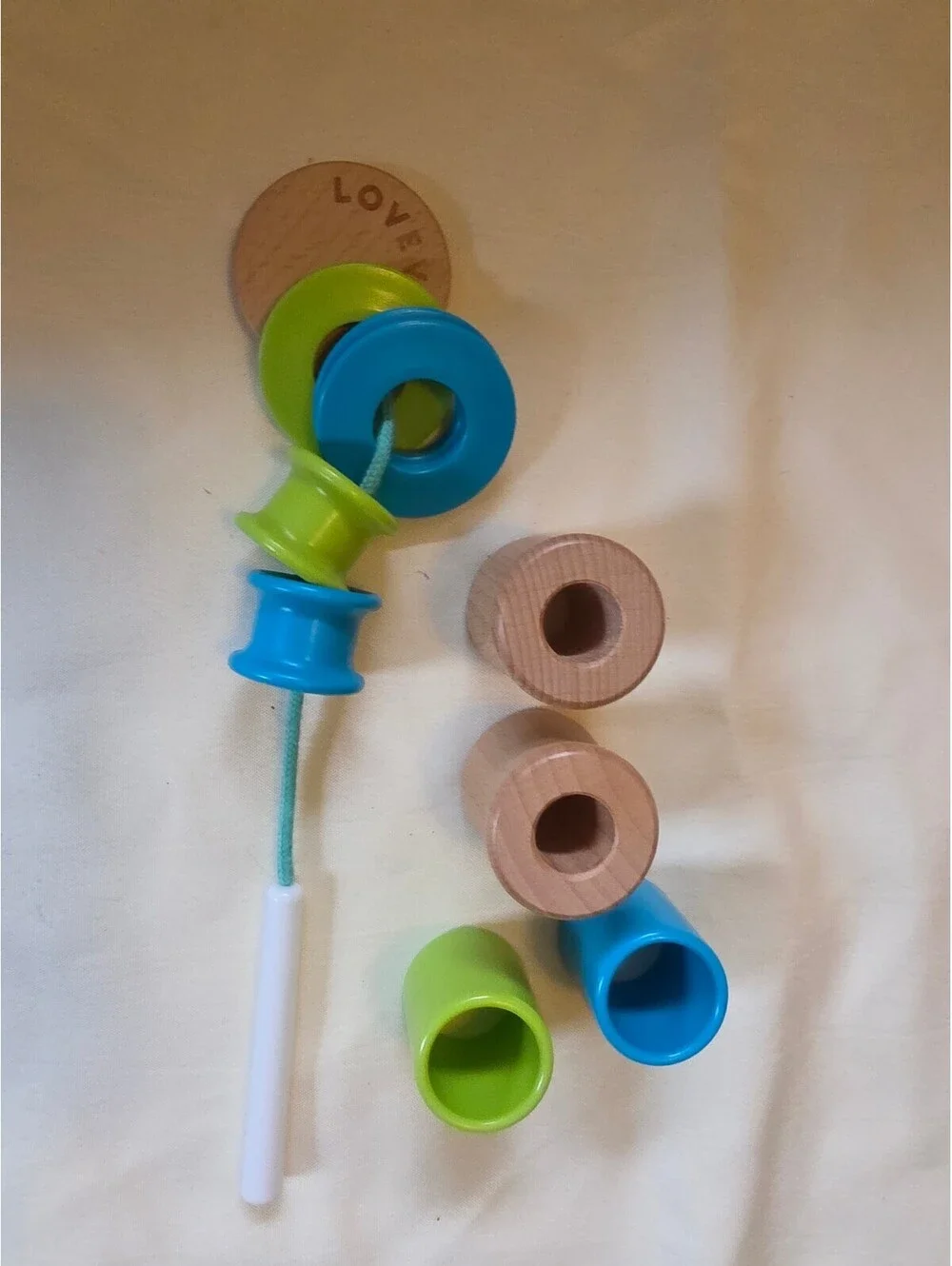 Lovevery Threading Game with Storage Bag - Wooden Lacing Toy